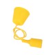 GloboStar® CABLITO 61555 Μοντέρνο Κρεμαστό Φωτιστικό Οροφής Μονόφωτο 1 x E27 Κίτρινο Σιλικόνης Ανάρτηση με Υφασμάτινο Καλώδιο Φ4 x Υ110cm