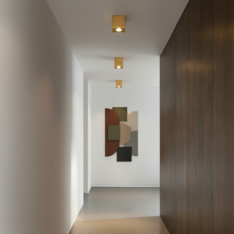 kelvo® AKIRA KLV-101-0031 Κινούμενο Φωτιστικό Downlight Σποτ για Λάμπα MR16 με Ντουί GU10 AC 220-240V IP20 - Χρυσό Βούρτσας - Μ8 x Π8 x Υ10cm