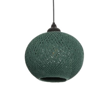 GLOBOSTAR® SOLEI 205-0015 Boho Κρεμαστό Φωτιστικό Οροφής με Ντουί 1 x E27 AC 220-240V IP20 - Πράσινο - M20 x Π20 x Υ25cm