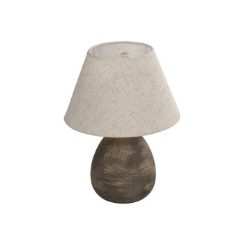 GLOBOSTAR® LISBON 204-0150 Vintage Επιτραπέζιο Φωτιστικό Πορτατίφ με Ντουί 1 x E27 AC 220-240V IP20 - Καφέ & Μπεζ - Μ22 x Π22 x Υ30cm