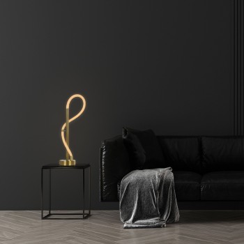 kelvo® GLOW KLV-101-0172 Επιτραπέζιο Φωτιστικό Πορτατίφ LED 18W 1800lm 360° AC 220-240V IP20 Ρυθμιζόμενο Λευκό CCT με Αφή 2700K/4500K/6000K Dimmable - Lumileds SMD Chip - Χρυσό Πλατίνα - Μ30 x Π30 x Υ60cm - 3 Χρόνια Εγγύηση