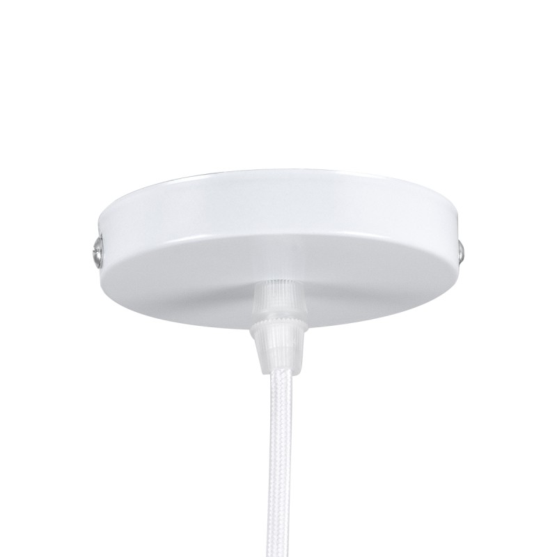 GloboStar® MAVERICK 00944 Μοντέρνο Κρεμαστό Φωτιστικό Μπάλα Μονόφωτο 1 x E27 IP20 Λευκό Μέταλλο με Λευκό Γυαλί - Μ15 x Π15 x Υ33cm