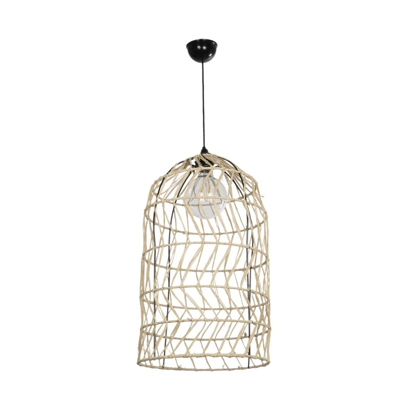 GLOBOSTAR® NETI 205-0025 Boho Κρεμαστό Φωτιστικό Οροφής με Ντουί 1 x E27 AC 220-240V IP20 - Μπεζ - M35 x Π35 x Υ63cm