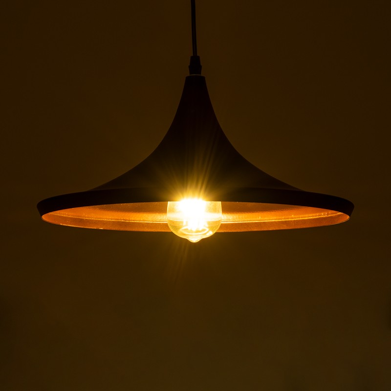 GloboStar® SHANGHAI 01025 Μοντέρνο Κρεμαστό Φωτιστικό Καμπάνα Σετ Τρίφωτο 3 x E27 IP20 Μαύρο & Χρυσό Μέταλλο - Μ79.5 x Π79.5 x Υ38cm