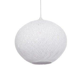 GLOBOSTAR® SOLEI 205-0007 Boho Κρεμαστό Φωτιστικό Οροφής με Ντουί 1 x E27 AC 220-240V IP20 - Λευκό - M40 x Π40 x Υ36cm