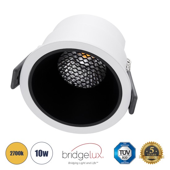 GloboStar® PLUTO-M 60253 Χωνευτό LED Spot Downlight TrimLess Φ8.4cm 10W 1250lm 38° AC 220-240V IP20 Φ8.4 x Υ5.9cm - Στρόγγυλο - Λευκό με Μαύρο Κάτοπτρο & Anti-Glare HoneyComb - Θερμό Λευκό 2700K - Bridgelux COB - 5 Years Warranty GloboStar® PLUTO-M 60253 Χωνευτό LED Spot Downlight TrimLess Φ8.4cm 10W 1250lm 38° AC 220-240V IP20 Φ8.4 x Υ5.9cm - Στρόγγυλο - Λευκό με Μαύρο Κάτοπτρο & Anti-Glare HoneyComb - Θερμό Λευκό 2700K - Bridgelux COB - 5 Years Warranty