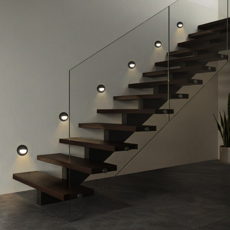 kelvo® STEPART KLV-101-0074 Χωνευτό Φωτιστικό Σκαλοπατιού / Διαδρόμου LED 3W 375lm 45° AC 220-240V Αδιάβροχο IP65 Θερμό Λευκό 2700K - Lumileds SMD Chip & TÜV SÜD Driver - Μαύρο Ματ - Μ8.3 x Π4.5 x Υ8.3cm / Q6.6 x 6.6cm - 5 Χρόνια Εγγύηση