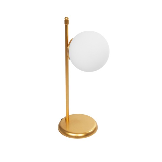 GloboStar® GLOBUS 203-0182 Μοντέρνο Επιτραπέζιο Φωτιστικό Μονόφωτο 1 x E27 IP20 Χρυσο Μέταλλο με Γαλακτερή Γυάλινη Μπάλα- Μ21 x Π16.5 x Υ45cm GloboStar® GLOBUS 203-0182 Μοντέρνο Επιτραπέζιο Φωτιστικό Μονόφωτο 1 x E27 IP20 Χρυσο Μέταλλο με Γαλακτερή Γυάλινη Μπάλα- Μ21 x Π16.5 x Υ45cm