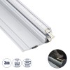 GloboStar® STAIR-PROFILE 70842-3M Προφίλ Αλουμινίου - Βάση & Ψύκτρα Ταινίας LED με Λευκό Γαλακτερό Κάλυμμα - Χρήση σε Σκαλοπάτια - Πατητό Κάλυμμα - Ασημί - 3 Μέτρα - Μ300 x Π8 x Υ3.2cm