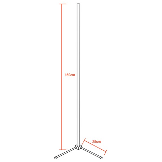 Μοντέρνο Minimal Επιδαπέδιο Μαύρο Φωτιστικό 150cm LED 30 Watt με Ασύρματο Χειριστήριο 2.4G RF & Dimmer RGBW+WW Πολύχρωμο - Ψυχρό - Ημέρας - Θερμό GloboStar ALIEN Design GLOBO-150-9