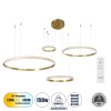 GLOBOSTAR® DIAMOND TETRA 61149 Μοντέρνο Κρεμαστό Φωτιστικό Οροφής LED 150W 18379lm 360° AC 220-240V IP20 Ρυθμιζόμενο Λευκό CCT με Χειριστήριο από 2700K έως 6000K Dimmable - Lumileds SMD Chip - Χρυσό Βούρτσας - Μ150 x Π150 x Υ60cm - 3 Χρόνια Εγγύηση