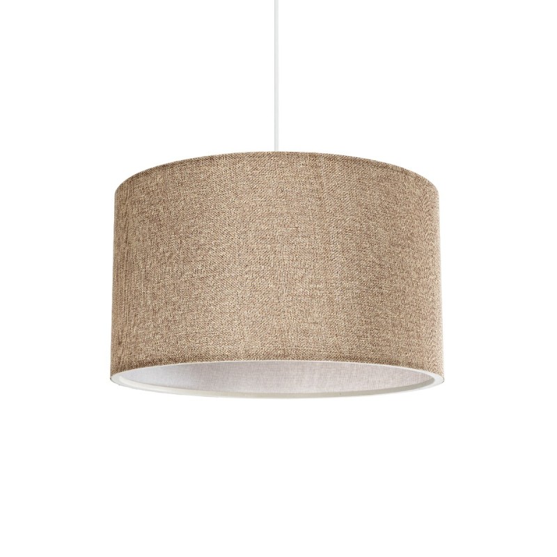 GloboStar® LOFTY 204-0090 Μοντέρνο Κρεμαστό Φωτιστικό Kαπέλο Μονόφωτο 1 x E27 IP20 Μπεζ Ύφασμα -Μ38 x Π38 x Υ70cm