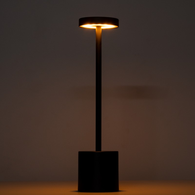 GloboStar® JOJO 76521 Μοντέρνο Επιτραπέζιο Φωτιστικό Πορτατίφ LED 1.5W 105lm 120° DC 5V Επαναφορτιζόμενο με Μπαταρία Li-ion 1800mAh - Διακόπτη Αφής με 3 Εναλλαγές Φωτισμού CCT Θερμό - Φυσικό - Ψυχρό 1500K - 4500K - 6000K Dimmable - D8 x H34cm - Ασημί