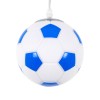 GloboStar® FOOTBALL 00644 Παιδικό Κρεμαστό Φωτιστικό Μπάλα Μονόφωτο 1 x E27 IP20 Λευκό & Μπλε Γυαλί - Μ15 x Π15 x Y18cm