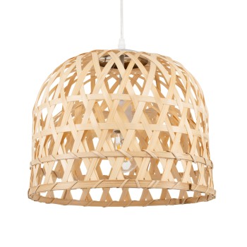 GLOBOSTAR® MANGEA 00715 Boho Κρεμαστό Φωτιστικό Οροφής με Ντουί 1 x E27 AC 220-240V IP20 - Μπεζ - Μ35 x Π35 x Υ22cm