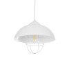 GloboStar® INDUSTRY 204-0111 Μοντέρνο Κρεμαστό Φωτιστικό Καμπάνα Μονόφωτο 1 x E27 IP20 Λευκό Μέταλλο - Μ30 x Π30 x Υ70cm