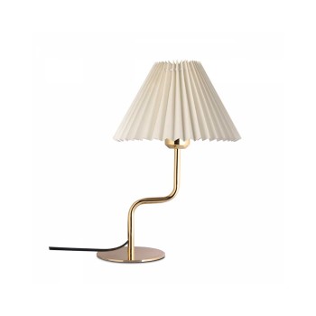 GLOBOSTAR® LIVL 204-0169 Μοντέρνο Επιτραπέζιο Φωτιστικό Πορτατίφ με Ντουί 1 x E27 AC 220-240V IP20 - Χρυσό & Μπεζ - Μ22 x Π22 x Υ34cm