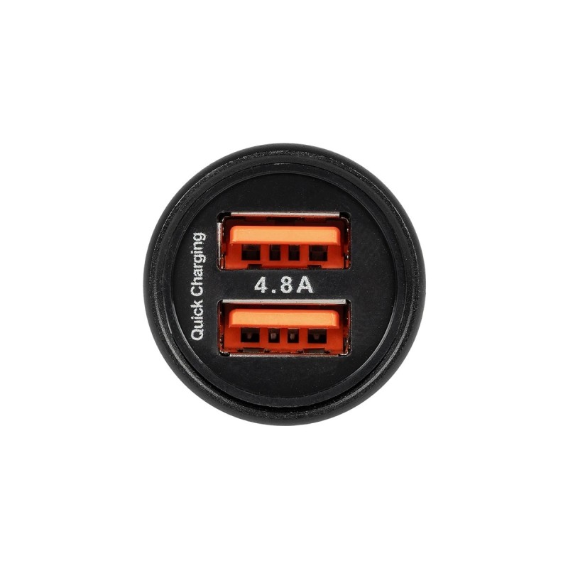 GLOBOSTAR® MATRIX GLB-106-0025 Τροφοδοτικό/Φορτιστής Αυτοκινήτου με 1 x USB 2.4A & 1 x USB-C 2.4A για Εύκαμπτη Κυλιόμενη Ψηφιακή Επιγραφή 12W AC 220-240V σε DC 5V IP20 - Μ6.6 x Π2.8 x Υ2.8cm - 2 Χρόνια Εγγύηση