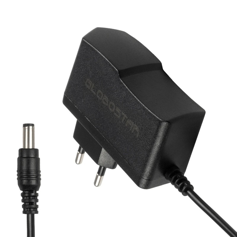 GLOBOSTAR® VOLTIX GLB-107-0001 Τροφοδοτικό/Μετασχηματιστής Class II SELV 12W 1A AC 220-240V σε DC 12V IP20 - Μαύρο Ματ - Μ7.3 x Π4 x Υ2.8cm - 3 Χρόνια Εγγύηση