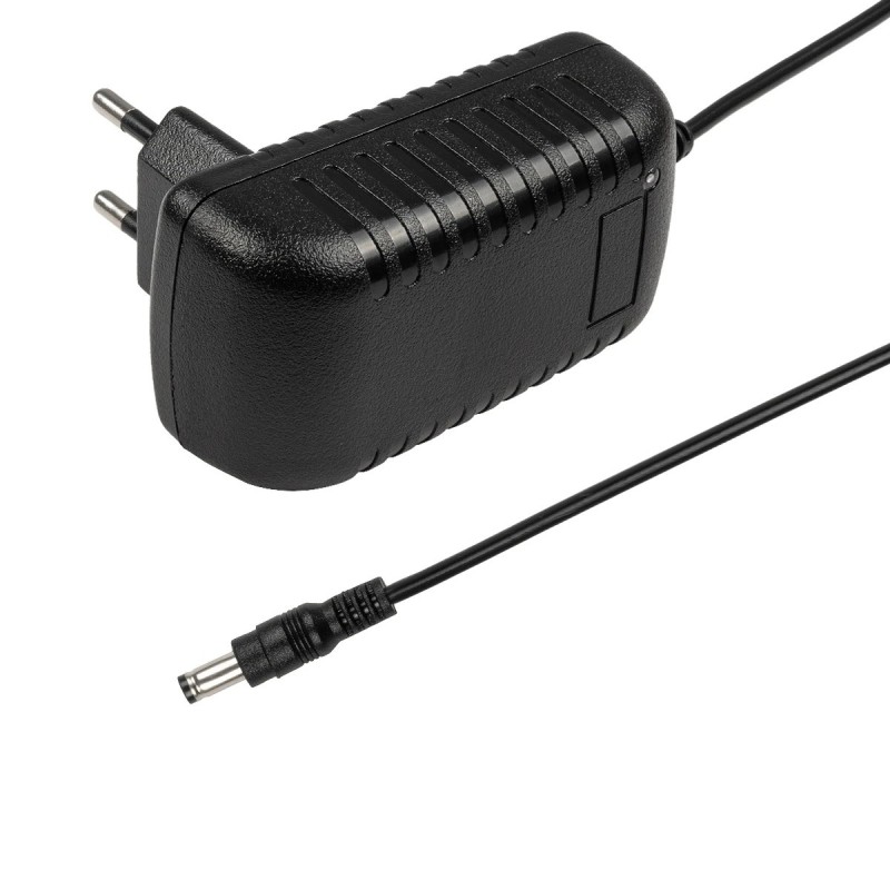 GLOBOSTAR® VOLTIX GLB-107-0006 Τροφοδοτικό/Μετασχηματιστής Class II SELV 24W 1A AC 220-240V σε DC 24V IP20 - Μαύρο Ματ - Μ8 x Π4.2 x Υ2.8cm - 3 Χρόνια Εγγύηση