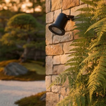 kelvo® GARDELINI KLV-101-0001-V2 Φωτιστικό Σποτ Τοίχου με Βάση για Λάμπα MR16 με Ντουί GU10 AC 220-240V Αδιάβροχο IP65 - Μαύρο Ματ - Μ10 x Π10 x Υ30cm