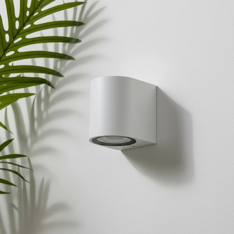 kelvo® MURANO KLV-101-0014 Φωτιστικό Τοίχου / Απλίκα για Λάμπα MR16 με Ντουί GU10 AC 220-240V Αδιάβροχο IP65 - Λευκό Ματ - Μ8 x Π8 x Υ7cm