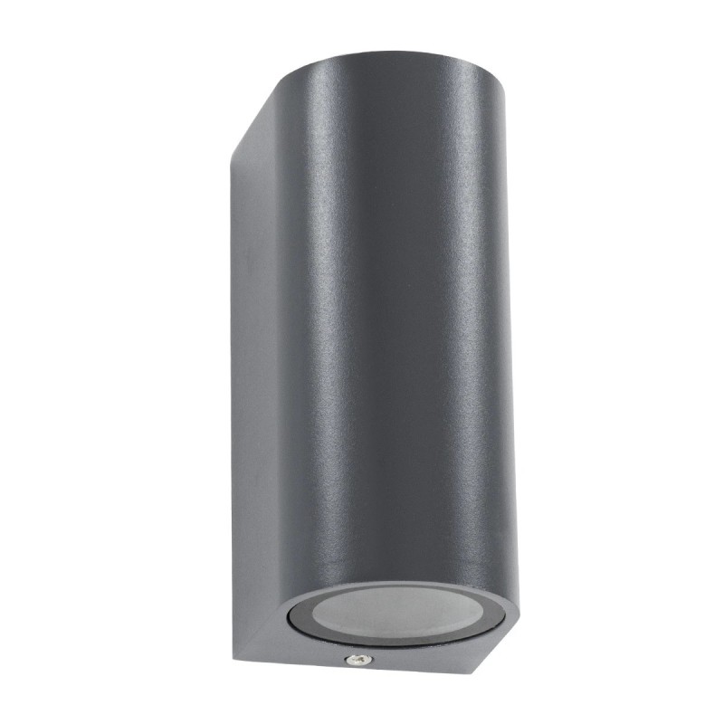 kelvo® MURANO KLV-101-0016 Φωτιστικό Τοίχου / Απλίκα για 2 Λάμπες MR16 με Ντουί GU10 AC 220-240V Αδιάβροχο IP65 - Γκρι Ανθρακί Ματ - Μ8 x Π8 x Υ15cm