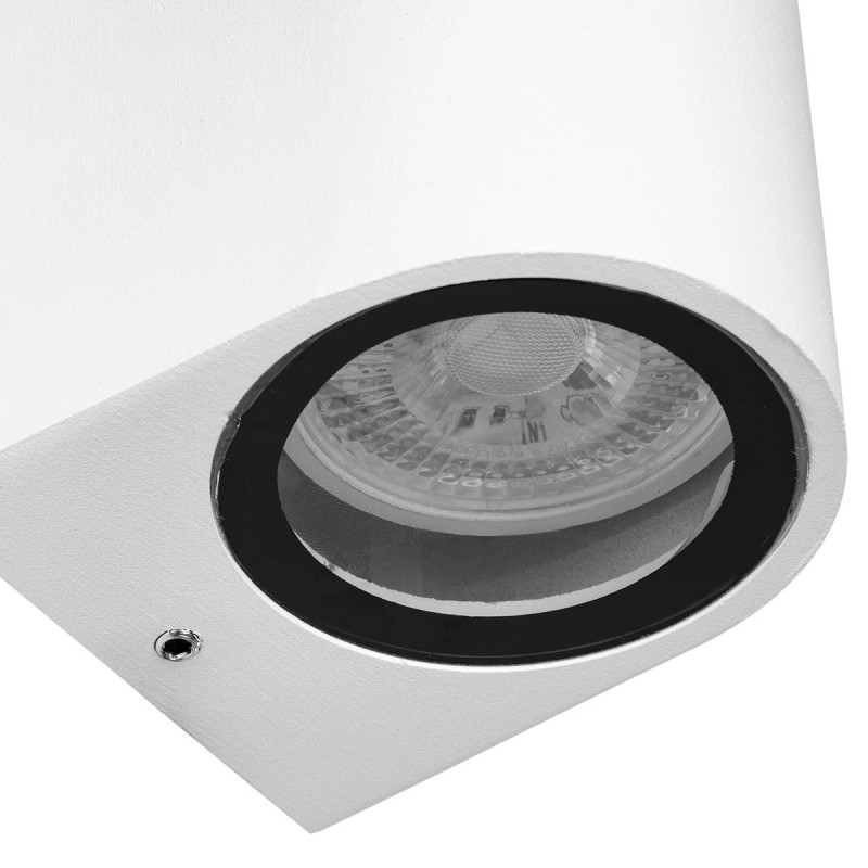 kelvo® MURANO KLV-101-0017 Φωτιστικό Τοίχου / Απλίκα για 2 Λάμπες MR16 με Ντουί GU10 AC 220-240V Αδιάβροχο IP65 - Λευκό Ματ - Μ8 x Π8 x Υ15cm