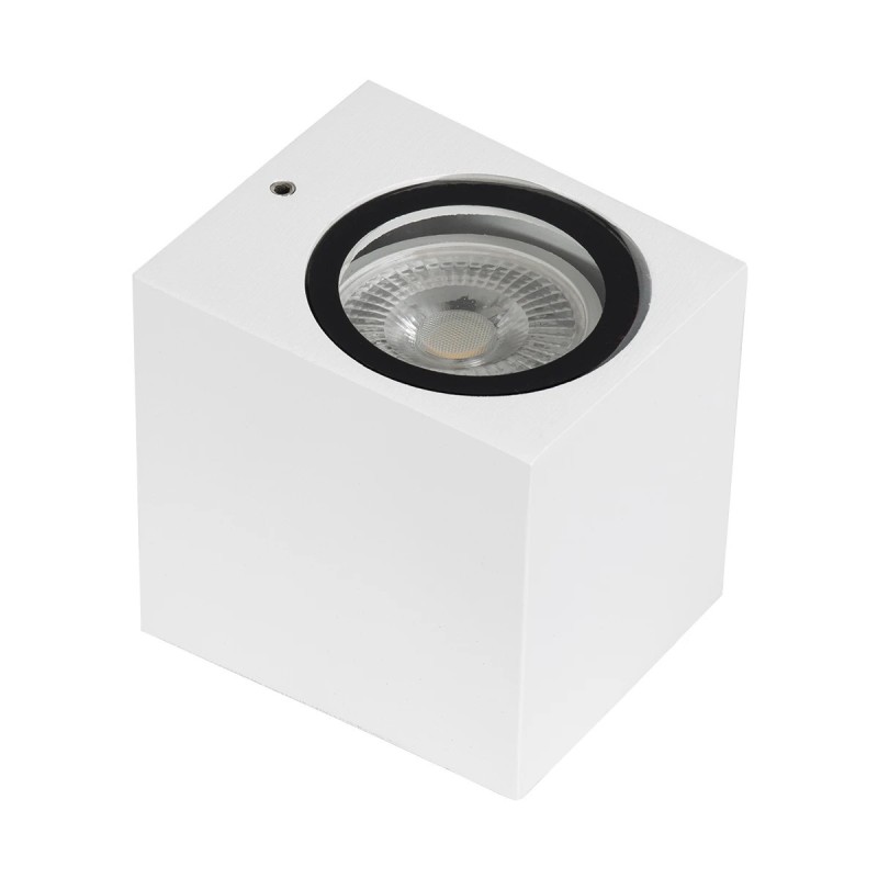 kelvo® BURANO KLV-101-0020 Φωτιστικό Τοίχου / Απλίκα για Λάμπα MR16 με Ντουί GU10 AC 220-240V Αδιάβροχο IP65 - Λευκό Ματ - Μ8 x Π8 x Υ7cm