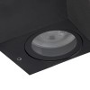 kelvo® BURANO KLV-101-0021 Φωτιστικό Τοίχου / Απλίκα για 2 Λάμπες MR16 με Ντουί GU10 AC 220-240V Αδιάβροχο IP65 - Μαύρο Ματ - Μ8 x Π8 x Υ15cm