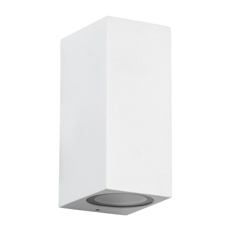 kelvo® BURANO KLV-101-0023 Φωτιστικό Τοίχου / Απλίκα για 2 Λάμπες MR16 με Ντουί GU10 AC 220-240V Αδιάβροχο IP65 - Λευκό Ματ - Μ8 x Π8 x Υ15cm