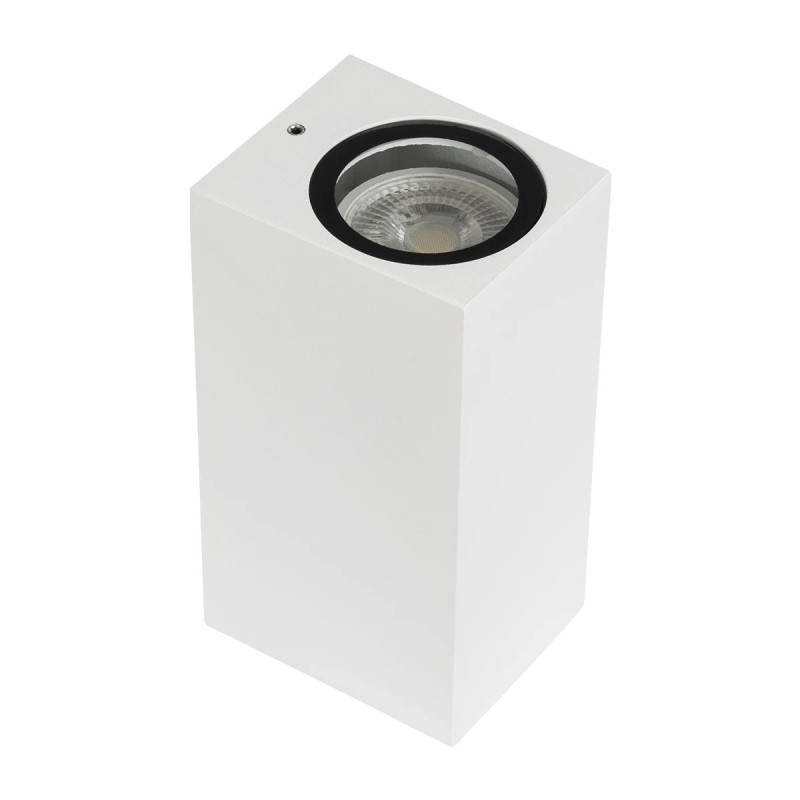 kelvo® BURANO KLV-101-0023 Φωτιστικό Τοίχου / Απλίκα για 2 Λάμπες MR16 με Ντουί GU10 AC 220-240V Αδιάβροχο IP65 - Λευκό Ματ - Μ8 x Π8 x Υ15cm