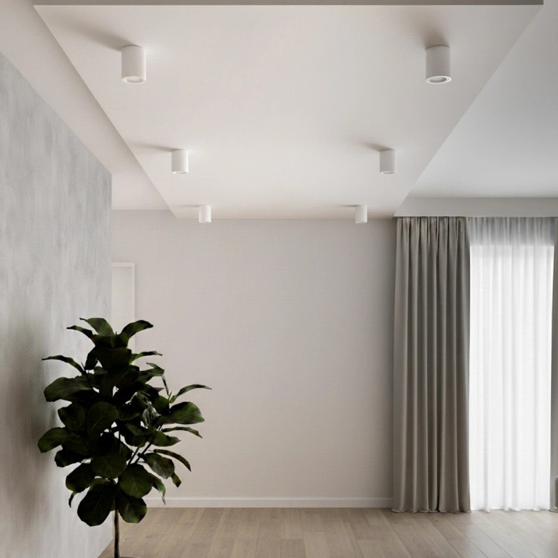 kelvo® AKIRA KLV-101-0025 Κινούμενο Φωτιστικό Downlight Σποτ για Λάμπα MR16 με Ντουί GU10 AC 220-240V IP20 - Λευκό Ματ - Μ8 x Π8 x Υ10cm