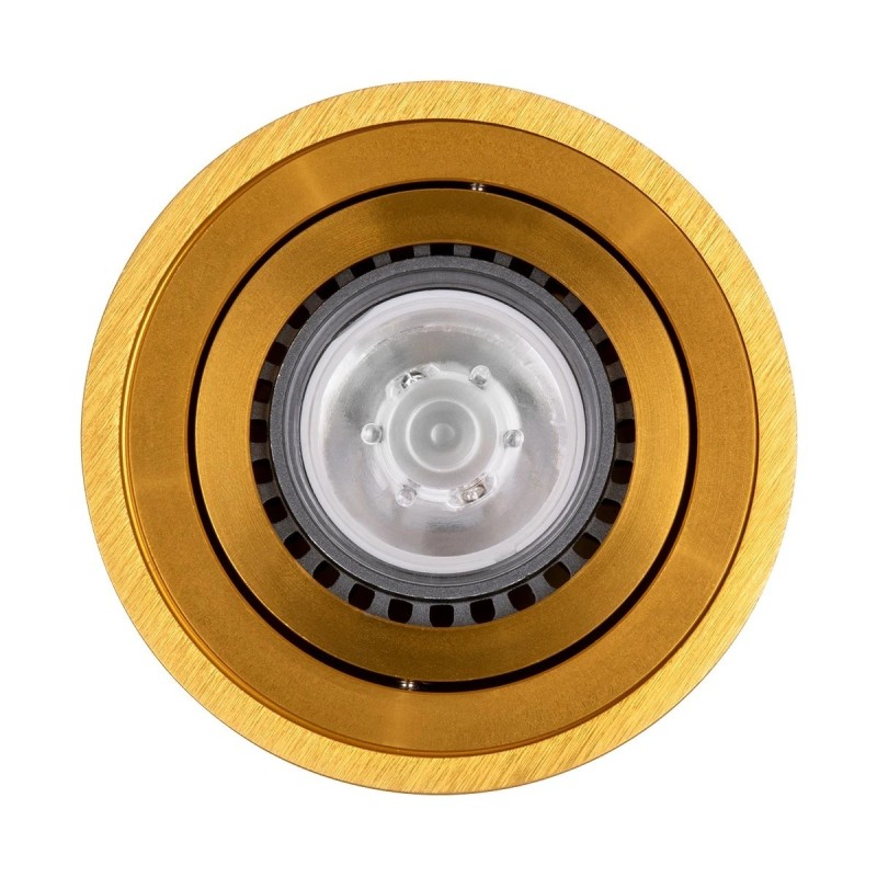 kelvo® AKIRA KLV-101-0027 Κινούμενο Φωτιστικό Downlight Σποτ για Λάμπα MR16 με Ντουί GU10 AC 220-240V IP20 - Χρυσό Βούρτσας - Μ8 x Π8 x Υ10cm