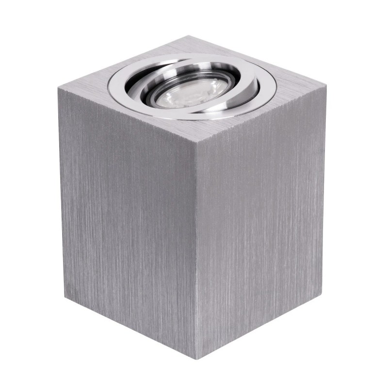 kelvo® AKIRA KLV-101-0030 Κινούμενο Φωτιστικό Downlight Σποτ για Λάμπα MR16 με Ντουί GU10 AC 220-240V IP20 - Νίκελ Βούρτσας - Μ8 x Π8 x Υ10cm