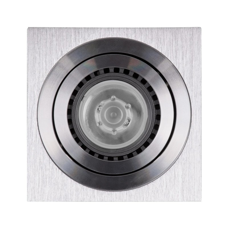 kelvo® AKIRA KLV-101-0030 Κινούμενο Φωτιστικό Downlight Σποτ για Λάμπα MR16 με Ντουί GU10 AC 220-240V IP20 - Νίκελ Βούρτσας - Μ8 x Π8 x Υ10cm