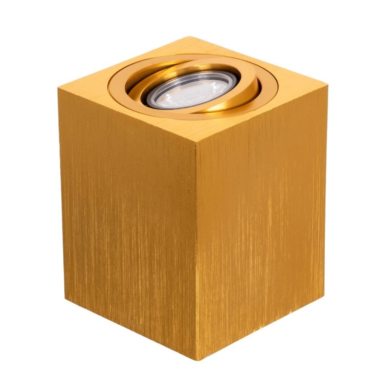 kelvo® AKIRA KLV-101-0031 Κινούμενο Φωτιστικό Downlight Σποτ για Λάμπα MR16 με Ντουί GU10 AC 220-240V IP20 - Χρυσό Βούρτσας - Μ8 x Π8 x Υ10cm