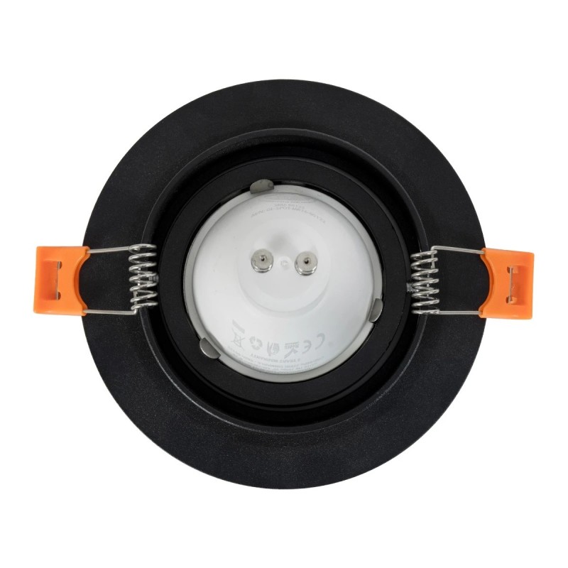kelvo® OMEGA KLV-101-0036 Χωνευτό Κινούμενο Φωτιστικό Downlight Σποτ για Λάμπα MR16 με Ντουί GU10 AC 220-240V IP20 - Μαύρο Ματ - Μ10.5 x Π10.5 x Υ2.2cm / Q7.5cm
