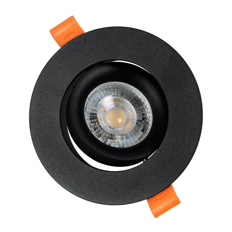 kelvo® OMEGA KLV-101-0036 Χωνευτό Κινούμενο Φωτιστικό Downlight Σποτ για Λάμπα MR16 με Ντουί GU10 AC 220-240V IP20 - Μαύρο Ματ - Μ10.5 x Π10.5 x Υ2.2cm / Q7.5cm
