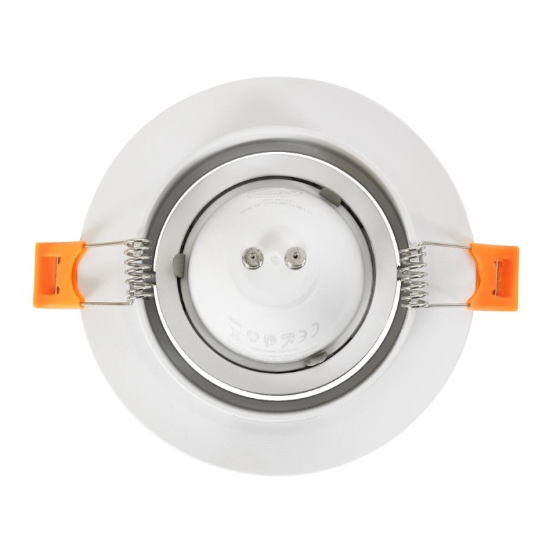 kelvo® OMEGA KLV-101-0037 Χωνευτό Κινούμενο Φωτιστικό Downlight Σποτ για Λάμπα MR16 με Ντουί GU10 AC 220-240V IP20 - Λευκό Ματ - Μ10.5 x Π10.5 x Υ2.2cm / Q7.5cm