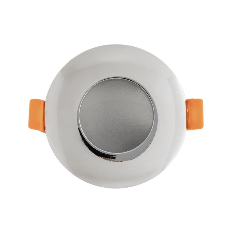 kelvo® KAPA KLV-101-0040 Χωνευτό Φωτιστικό Downlight Σποτ Μπάνιου για Λάμπα MR16 με Ντουί GU10 AC 220-240V Αδιάβροχο IP65 - Νίκελ Χρώμιο - Μ8.5 x Π8.5 x Υ4.2cm / Q7.5cm