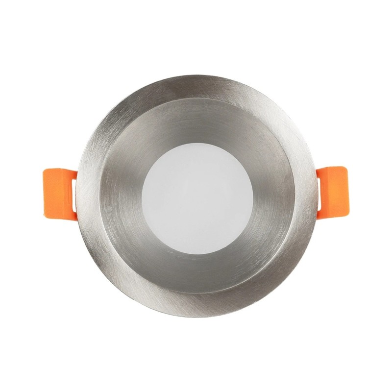 kelvo® SIGMA KLV-101-0043 Χωνευτό Φωτιστικό Downlight Σποτ Μπάνιου για Λάμπα MR16 με Ντουί GU10 AC 220-240V Αδιάβροχο IP65 - Νίκελ Βούρτσας - Μ8.5 x Π8.5 x Υ4.4cm / Q7.5cm