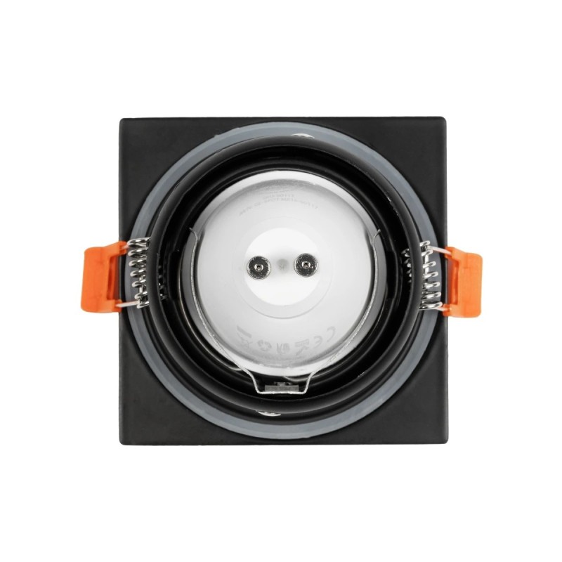 kelvo® EPSILON KLV-101-0047 Χωνευτό Φωτιστικό Downlight Σποτ Μπάνιου για Λάμπα MR16 με Ντουί GU10 AC 220-240V Αδιάβροχο IP65 - Μαύρο Ματ - Μ8.5 x Π8.5 x Υ4.4cm / Q7.5cm x 7.5cm