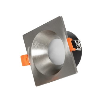 kelvo® EPSILON KLV-101-0049 Χωνευτό Φωτιστικό Downlight Σποτ Μπάνιου για Λάμπα MR16 με Ντουί GU10 AC 220-240V Αδιάβροχο IP65 - Νίκελ Βούρτσας - Μ8.5 x Π8.5 x Υ4.4cm / Q7.5cm x 7.5cm