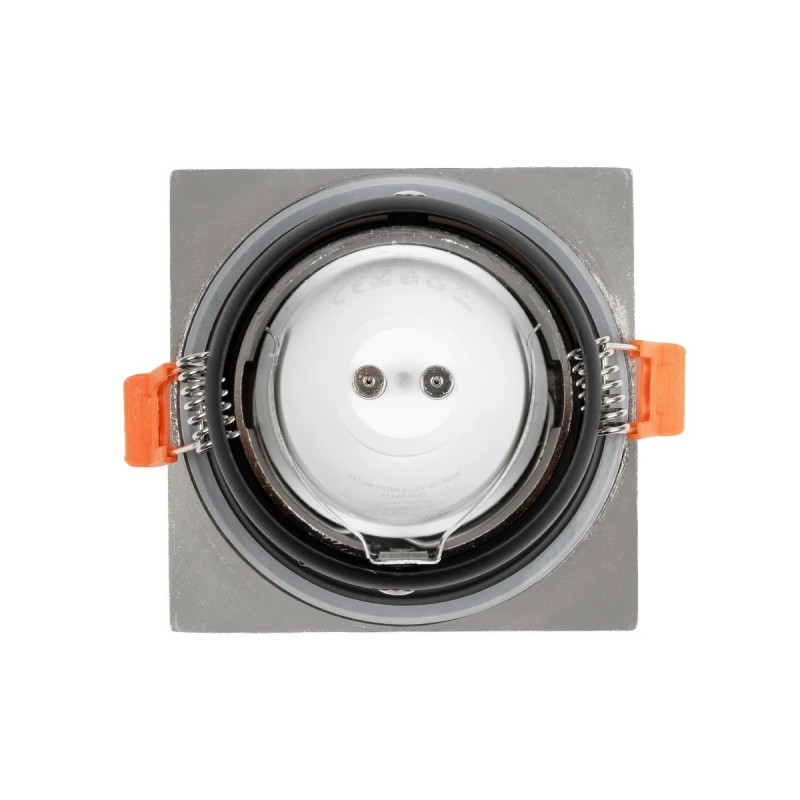 kelvo® EPSILON KLV-101-0049 Χωνευτό Φωτιστικό Downlight Σποτ Μπάνιου για Λάμπα MR16 με Ντουί GU10 AC 220-240V Αδιάβροχο IP65 - Νίκελ Βούρτσας - Μ8.5 x Π8.5 x Υ4.4cm / Q7.5cm x 7.5cm