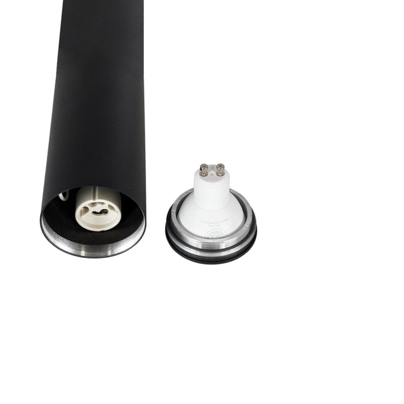 kelvo® DUCT KLV-101-0052 Φωτιστικό Downlight Σποτ για Λάμπα MR16 με Ντουί GU10 AC 220-240V IP20 - Μαύρο Ματ - Μ6 x Π6 x Υ45cm
