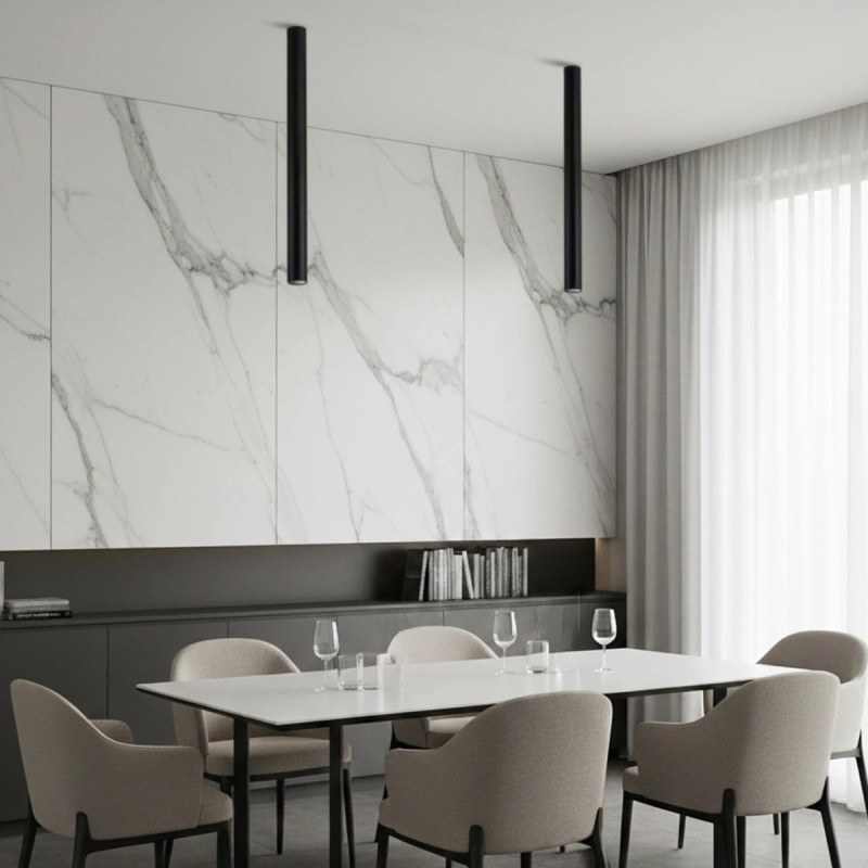 kelvo® DUCT KLV-101-0054 Φωτιστικό Downlight Σποτ για Λάμπα MR16 με Ντουί GU10 AC 220-240V IP20 - Μαύρο Ματ - Μ6 x Π6 x Υ75cm