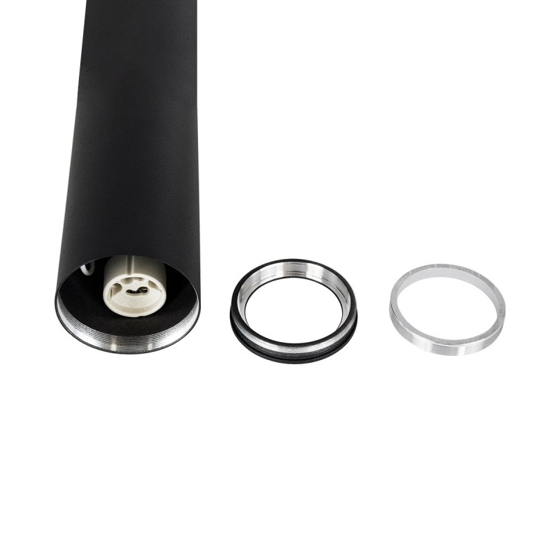 kelvo® DUCT KLV-101-0054 Φωτιστικό Downlight Σποτ για Λάμπα MR16 με Ντουί GU10 AC 220-240V IP20 - Μαύρο Ματ - Μ6 x Π6 x Υ75cm