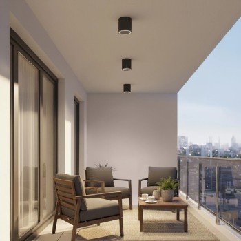 kelvo® MARETTI KLV-101-0055 Φωτιστικό Downlight Σποτ για Λάμπα MR16 με Ντουί GU10 AC 220-240V Αδιάβροχο IP65 - Μαύρο Ματ - Μ9 x Π9 x Υ9cm