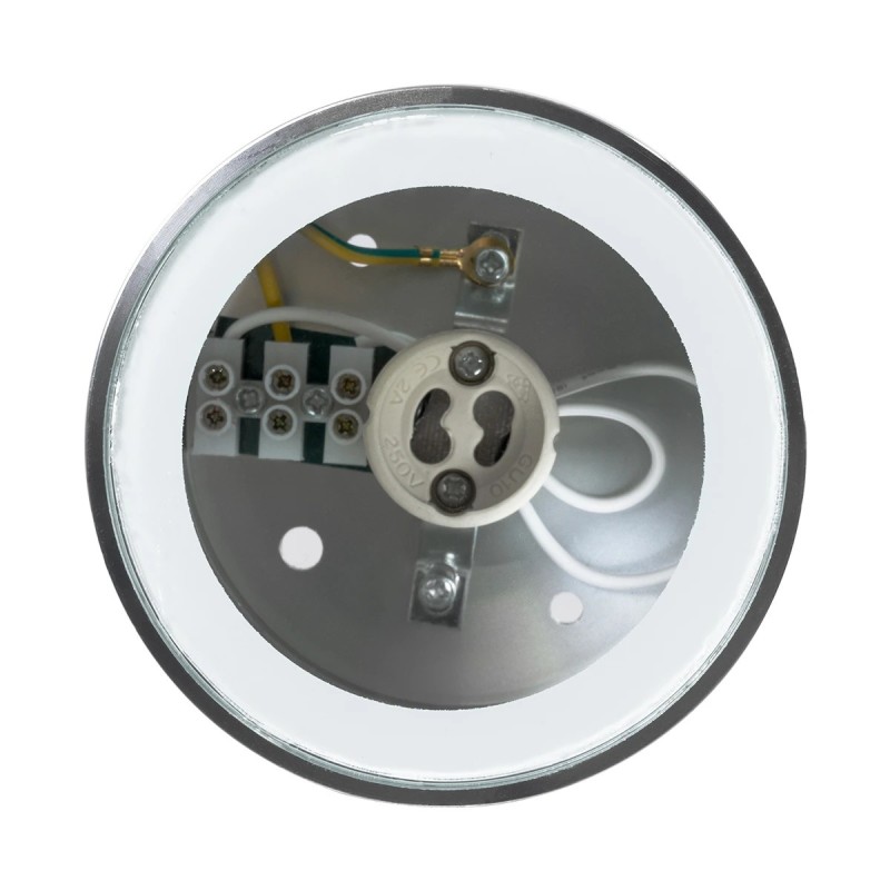 kelvo® MARETTI KLV-101-0057 Φωτιστικό Downlight Σποτ για Λάμπα MR16 με Ντουί GU10 AC 220-240V Αδιάβροχο IP65 - Νίκελ Χρώμιο - Μ9 x Π9 x Υ9cm